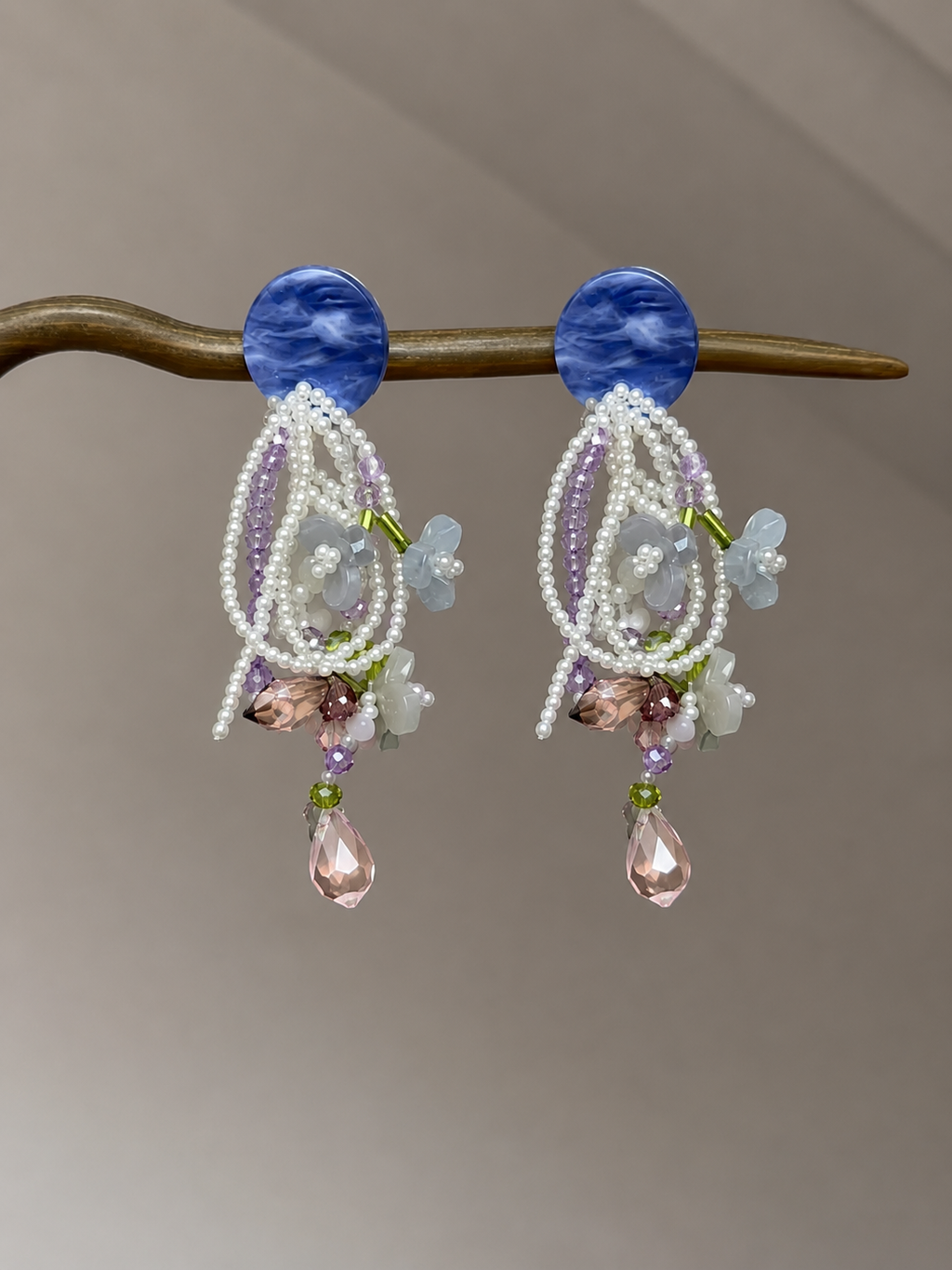 Pastel Dewdrop Floral Earrings