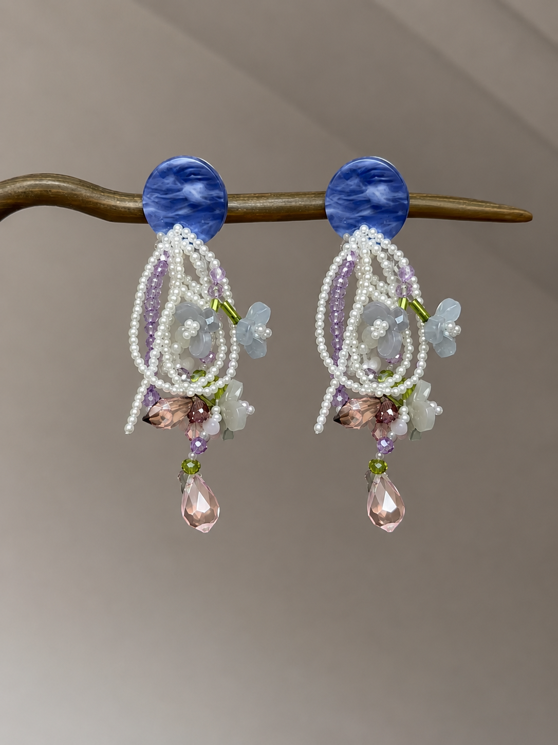 Pastel Dewdrop Floral Earrings