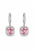 Pink crystal hanging earring