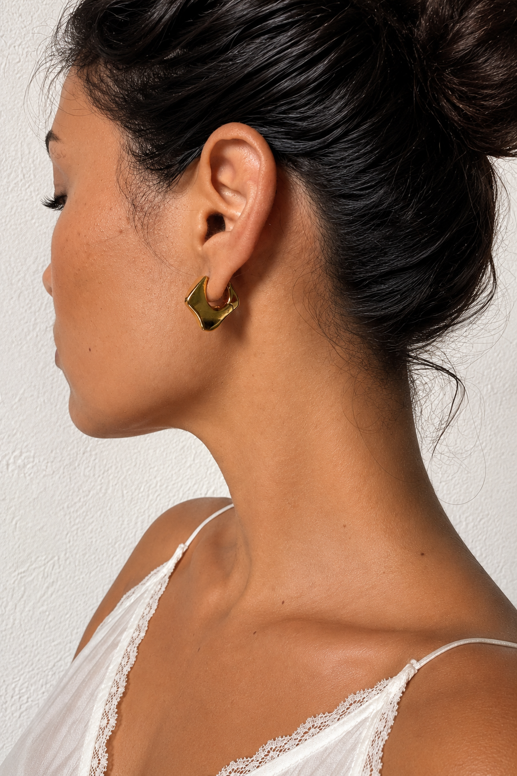 Classic Diamond Shield Hoops