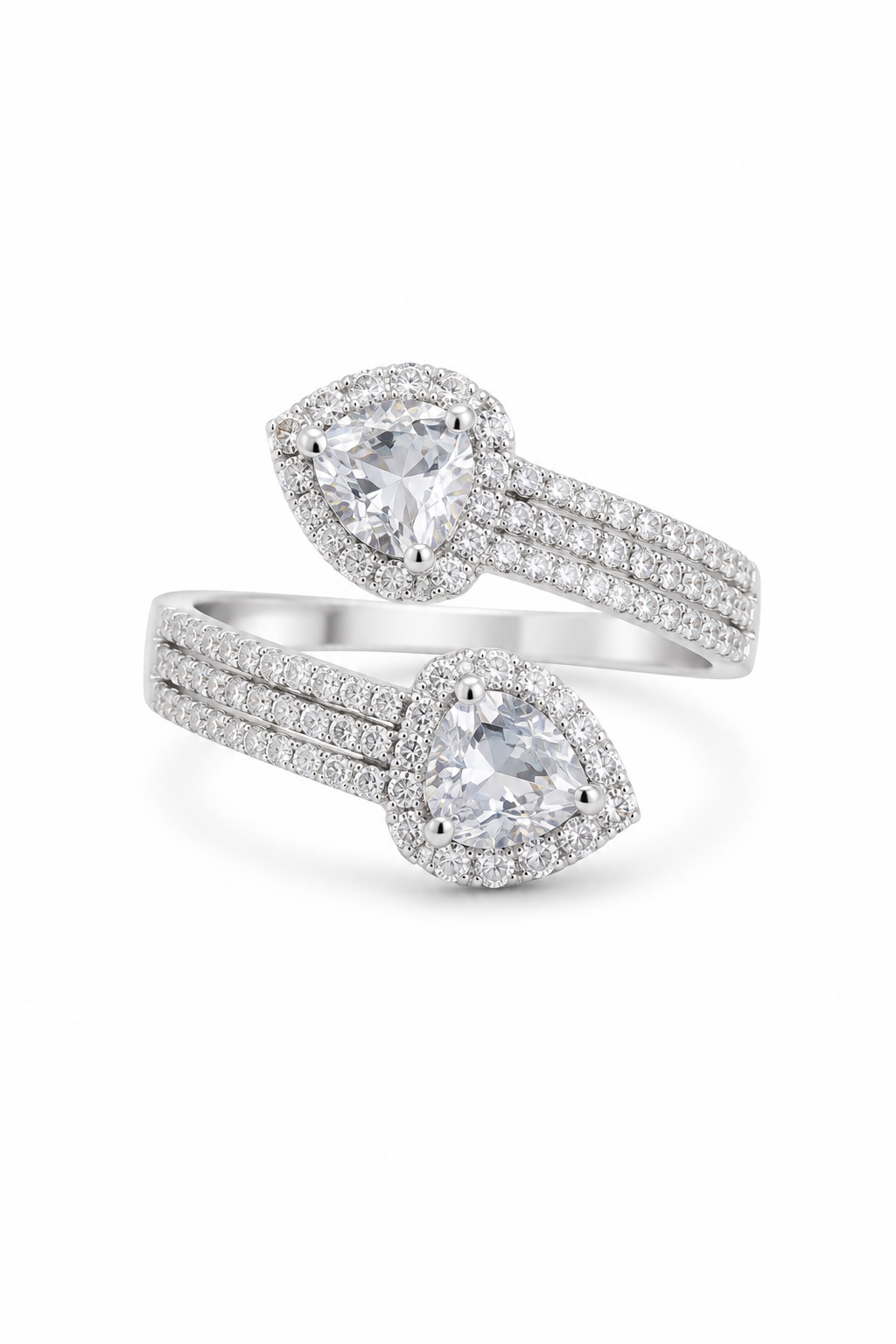 Silver Twin Spark Ring