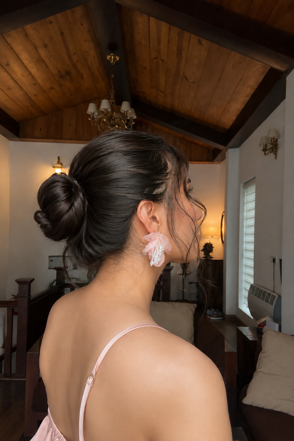 Blush Pearl Bloom Holiday Earrings