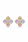 Four petal floral Crystal Stud Earrings