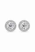 Silver Halo Crystal Statement Studs