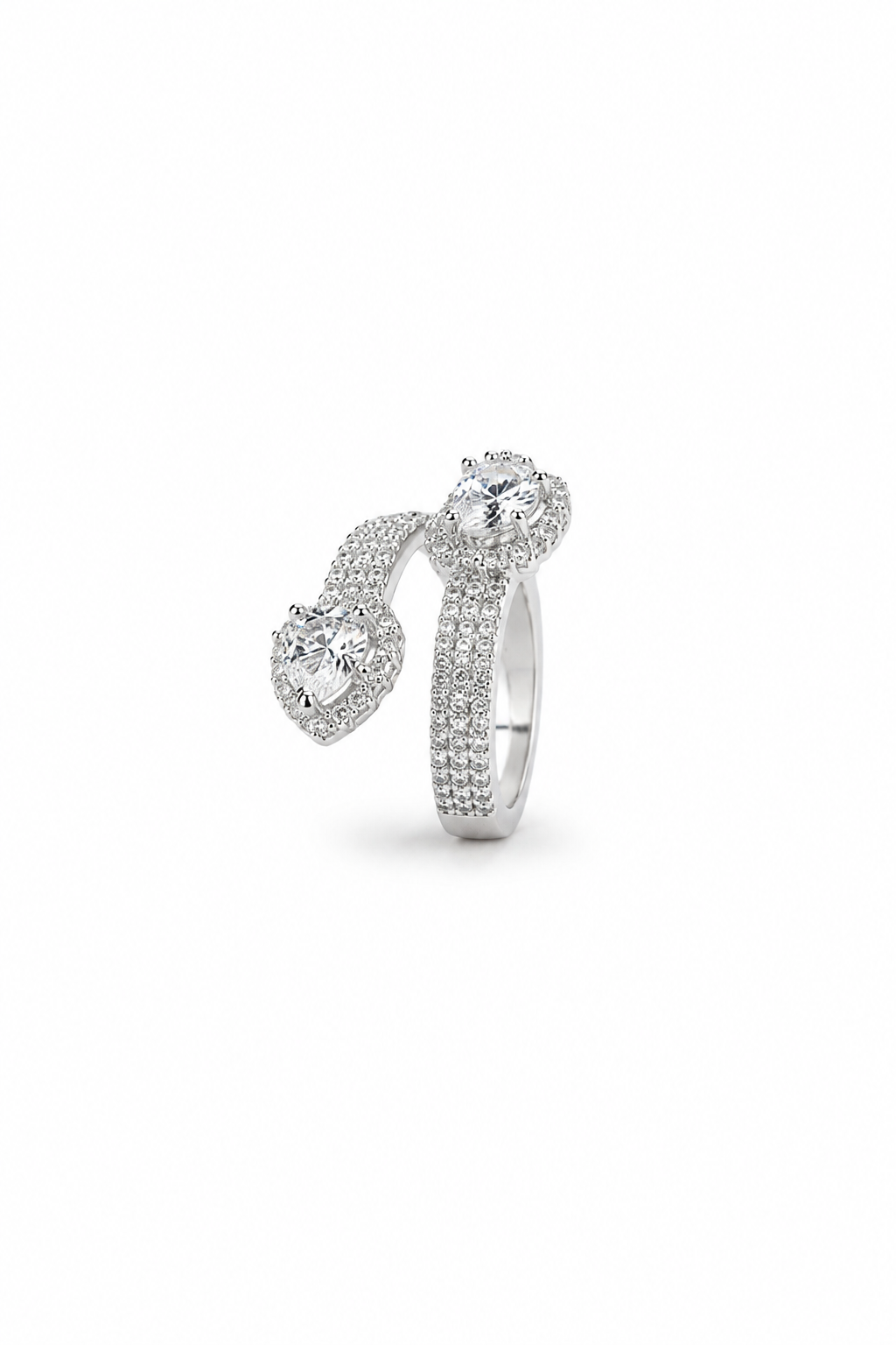 Silver Twin Spark Ring