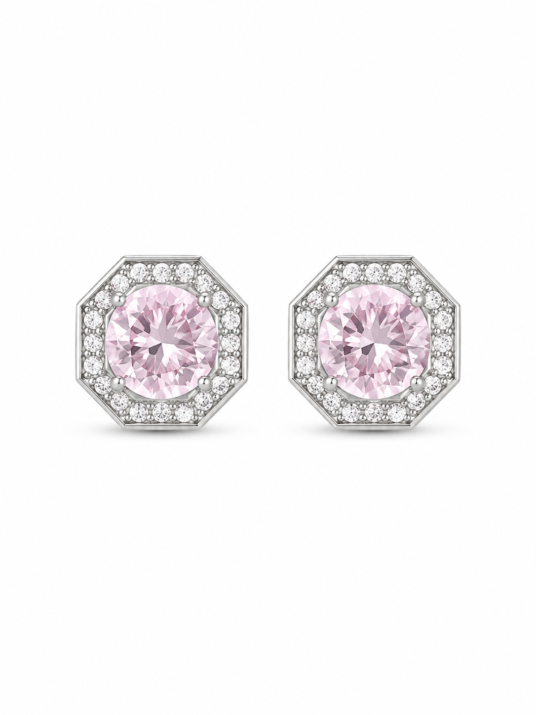 Baby pink sliver studs