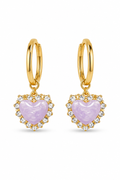 Purple Heart drop love earring