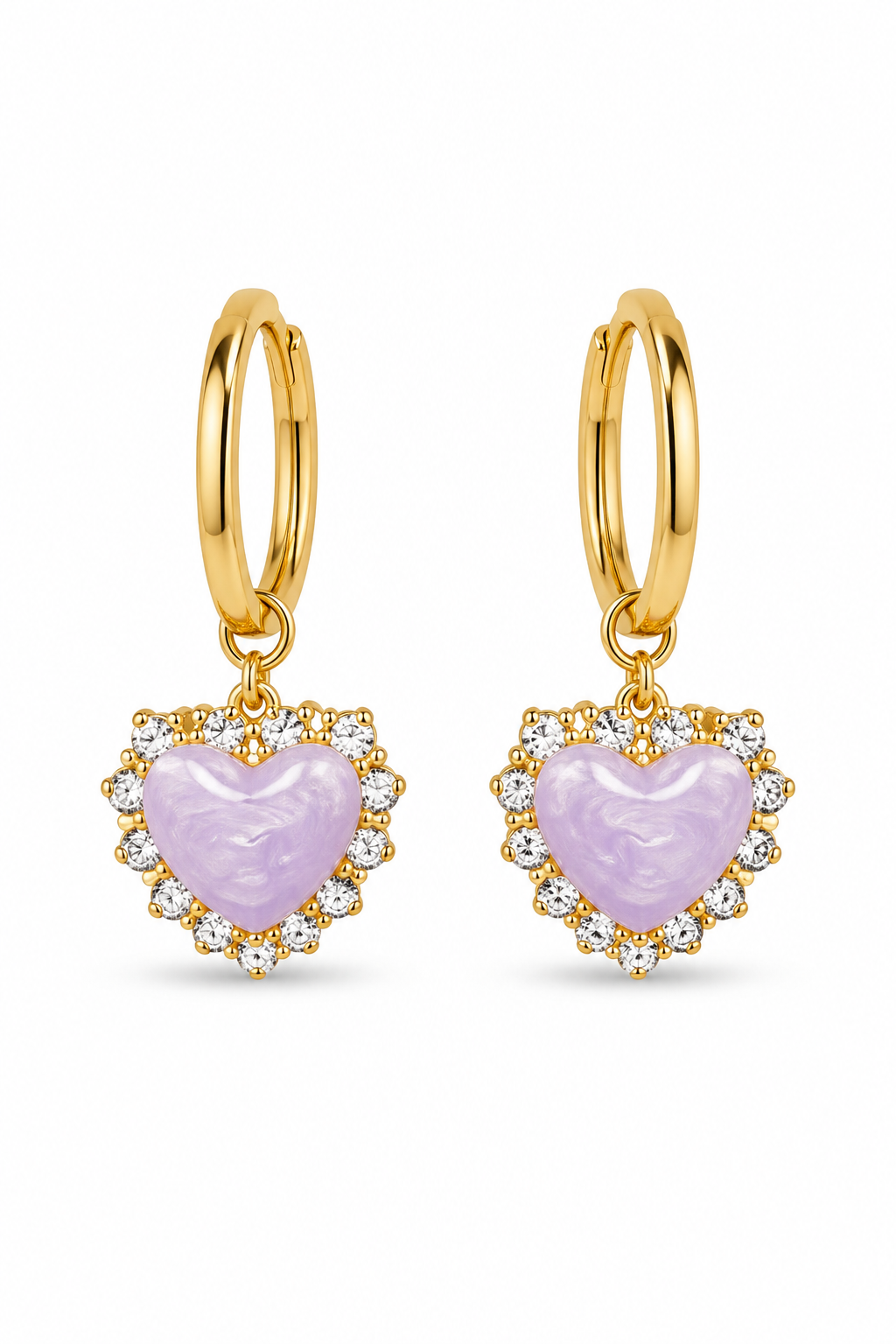 Purple Heart drop love earring