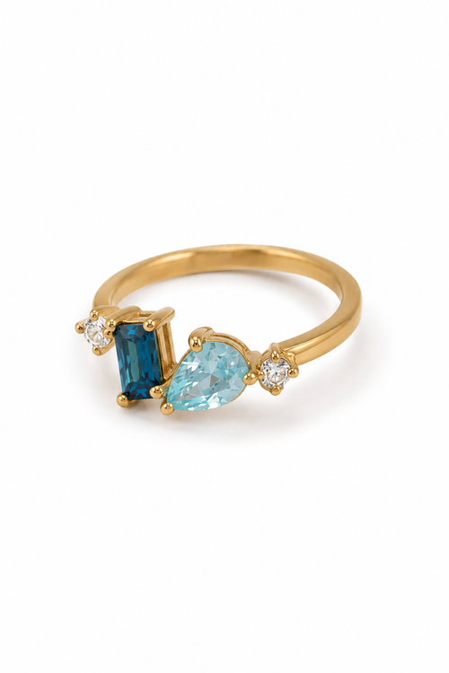 Elara Blue Crystal Ring