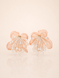 Blush Pearl Bloom Organza Earrings