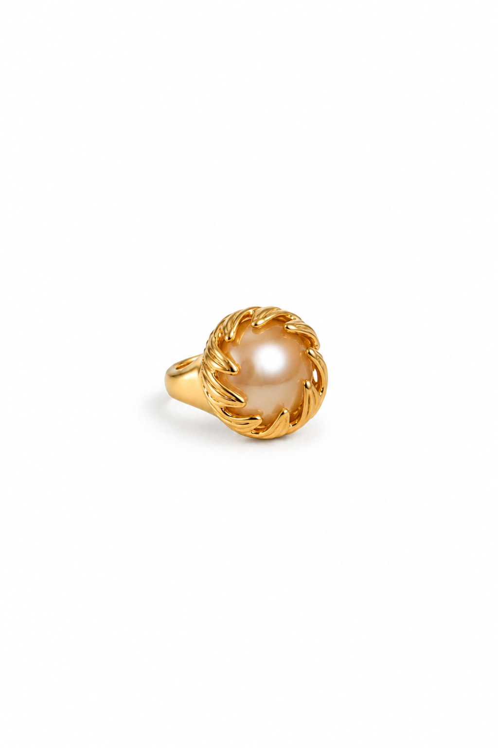 Golden Tide Pearl Ring