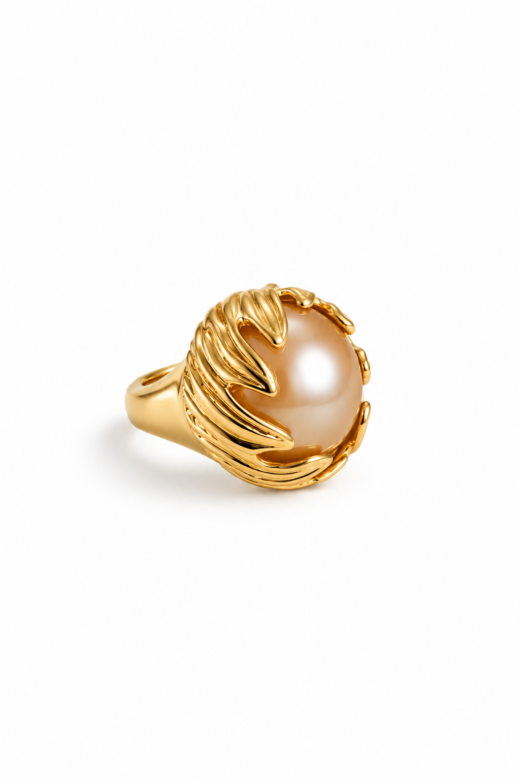 Golden Tide Pearl Ring
