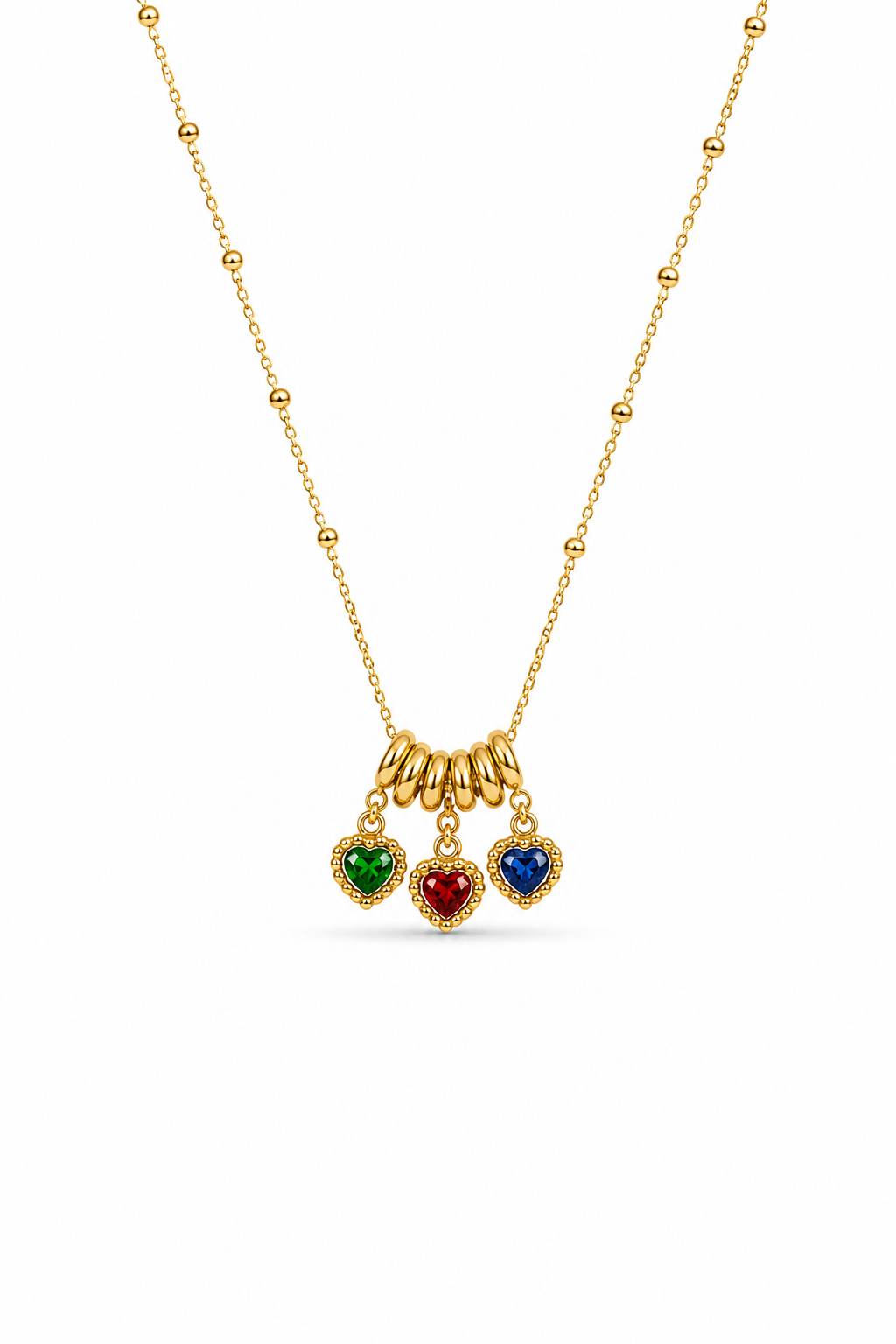 Vintage triple heart necklace