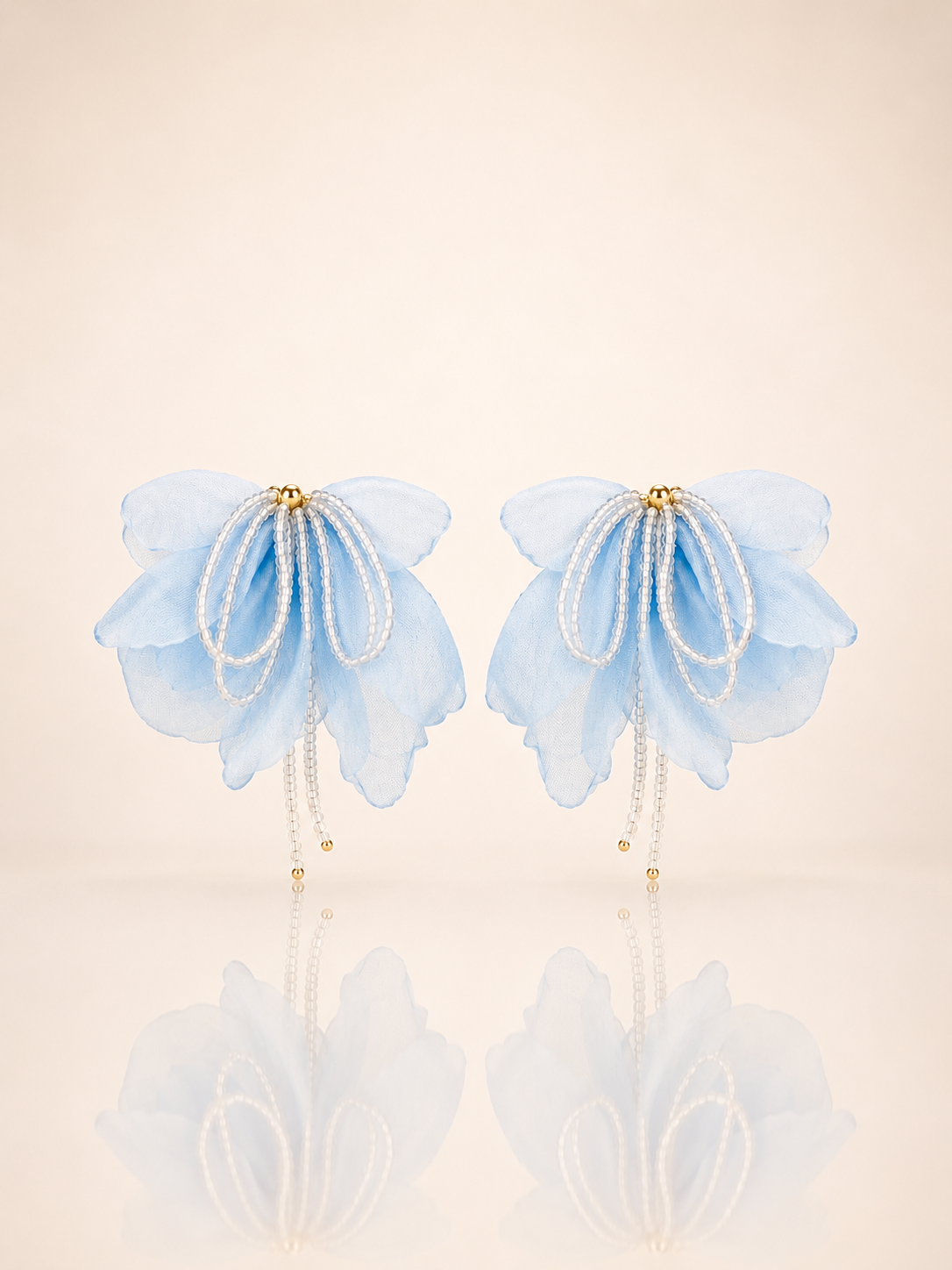 Ethereal Butterfly Organza Earrings | Blue Murpho / Pixie