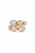 Pear wrap crystal ring