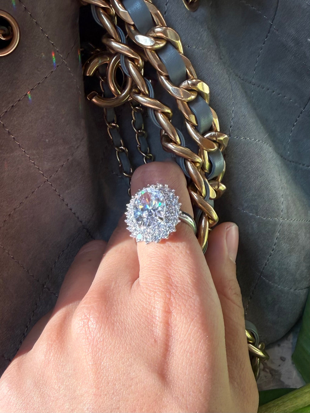 Amber chunky ring