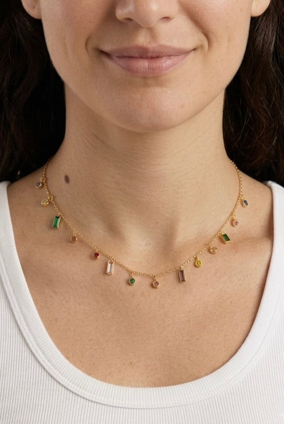 Prism Charm stone Necklace