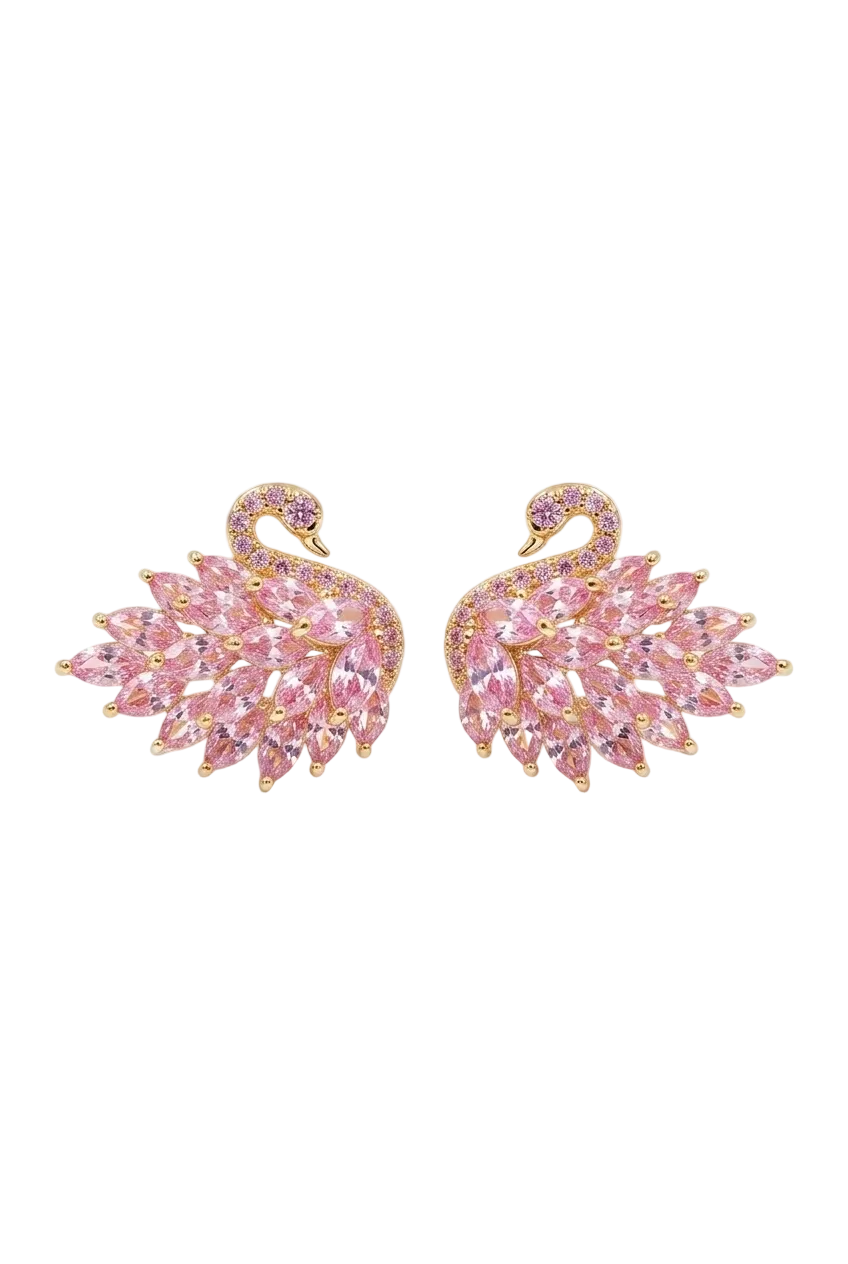 Blush Swan Crystal Earrings
