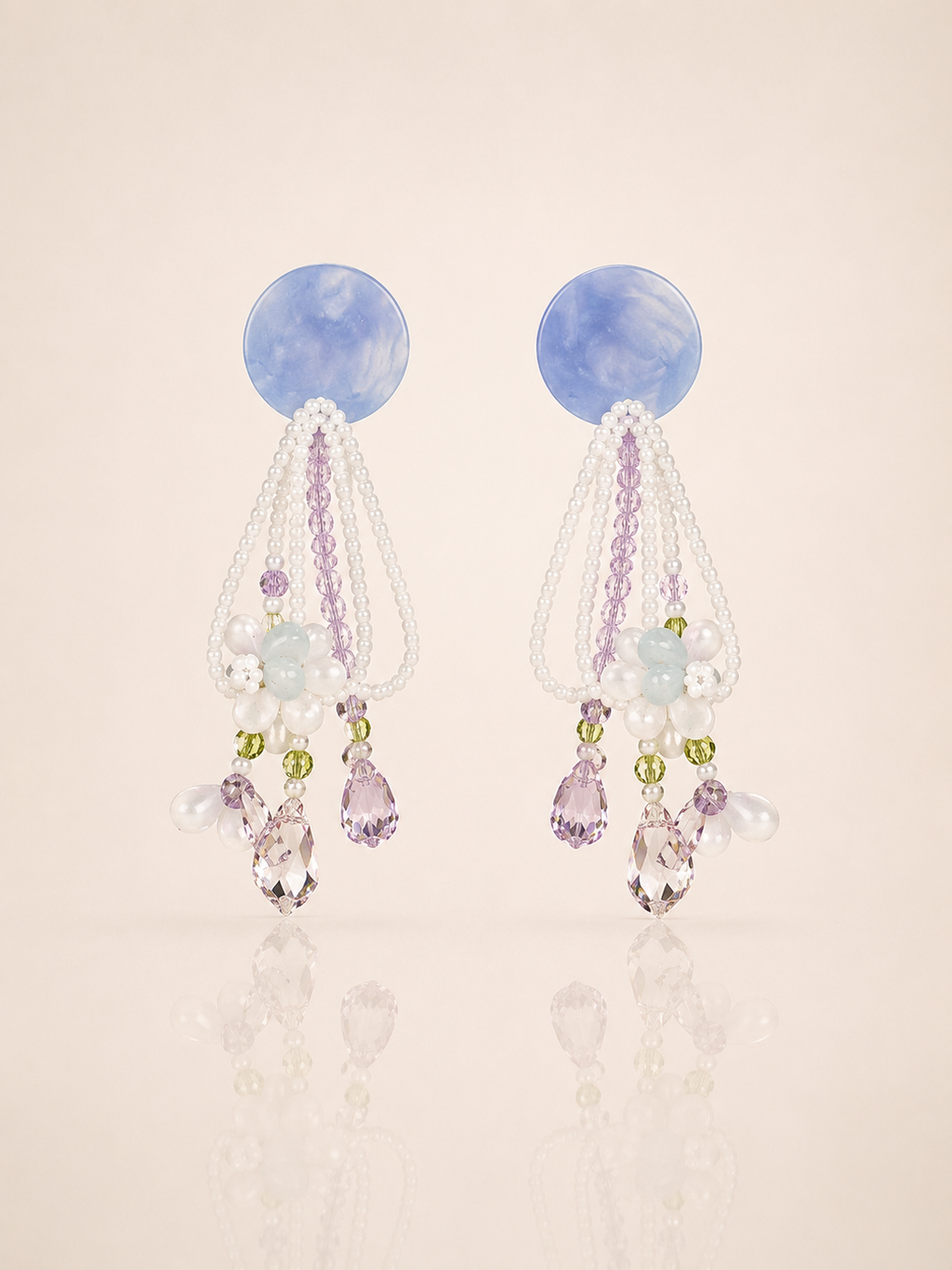 Pastel Dewdrop Floral Earrings