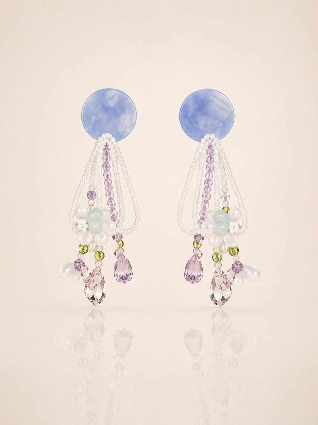 Pastel Dewdrop Floral Earrings